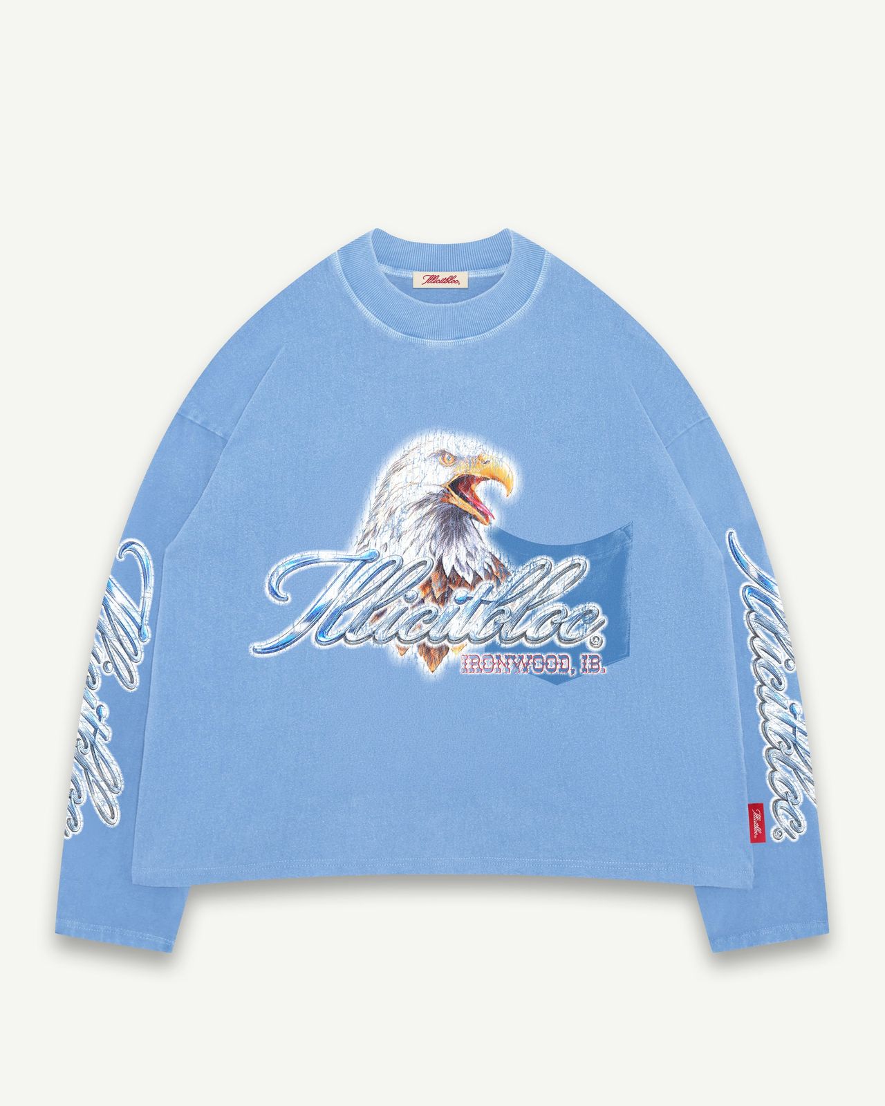 CHROME FEATHERKNIT™ LONG SLEEVE T-SHIRT - POWDER BLUE