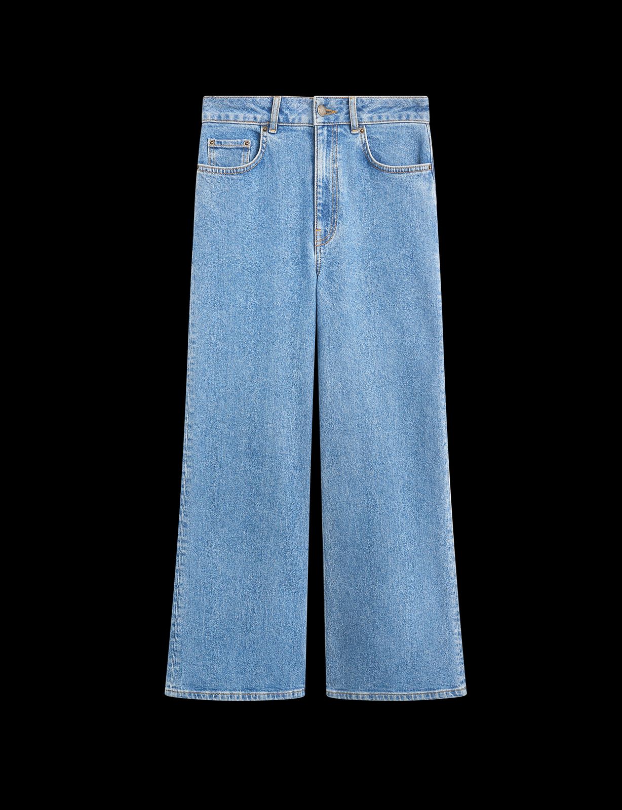Stevie Jeans: Cropped Flare Leg - High Waist, Light Blue