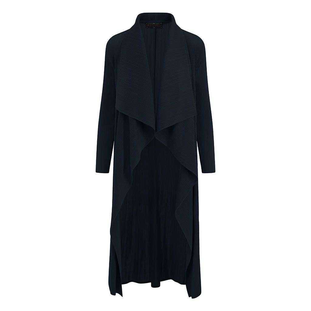 Black Waterfall Crinkle Coat