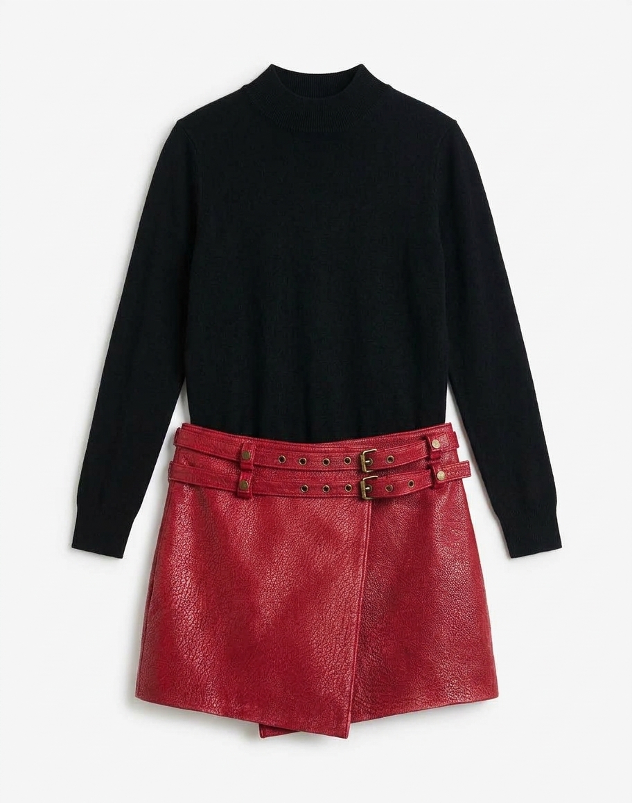 Winona Leather Wrap Skirt
