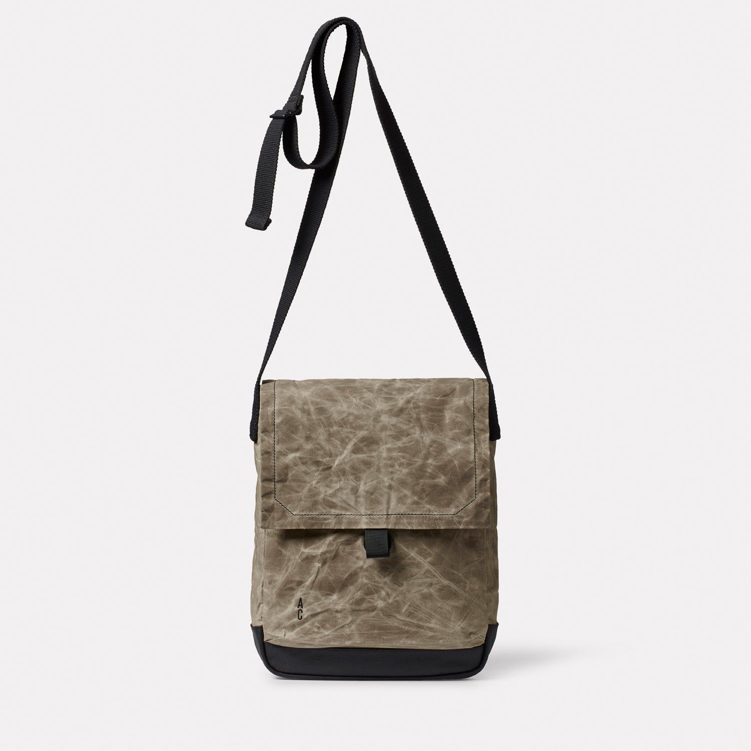 Finch Papery Waxed Cotton Crossbody Satchel in Mineral