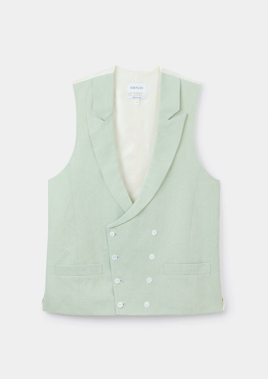 Pistachio Peak Lapel Double Breasted Waistcoat