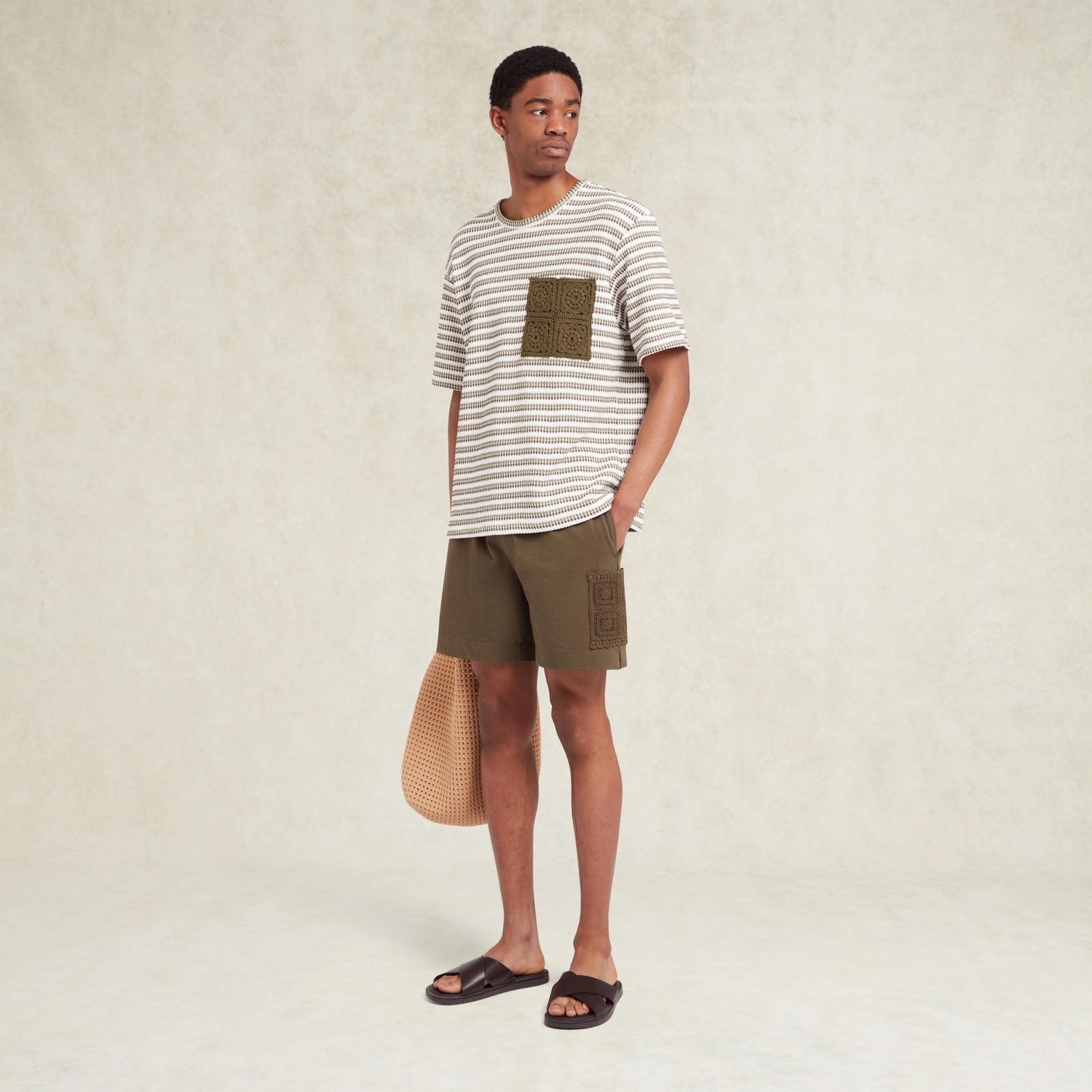 Mathias Striped T-Shirt - Khaki