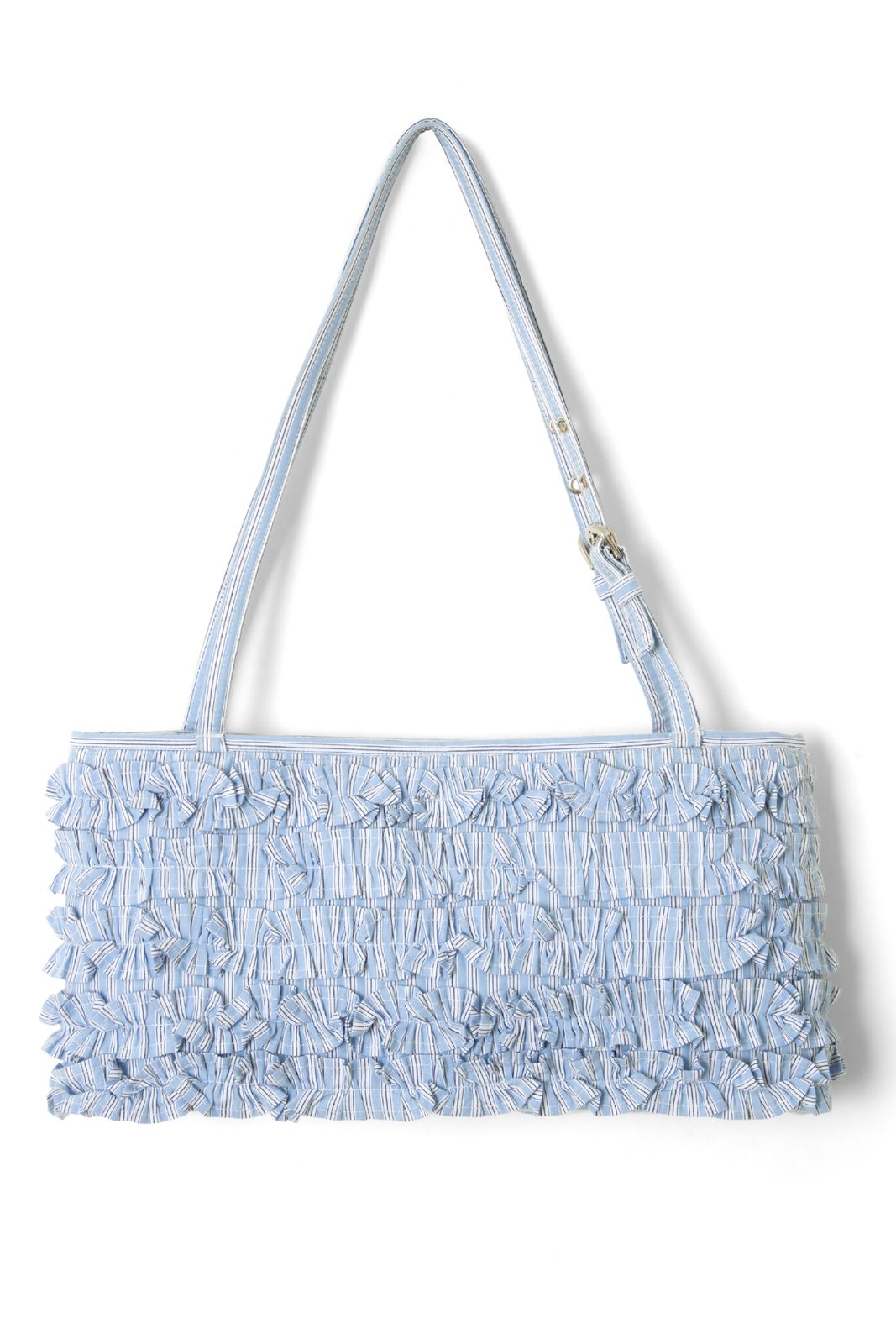 Sophia Ruffle Bag - Blue Business Stripe