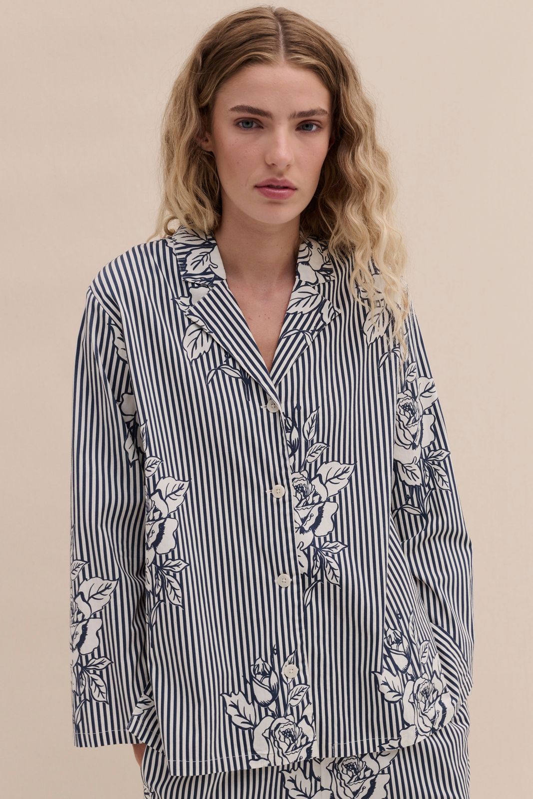 402 Shirt Pinstripe Rose Navy