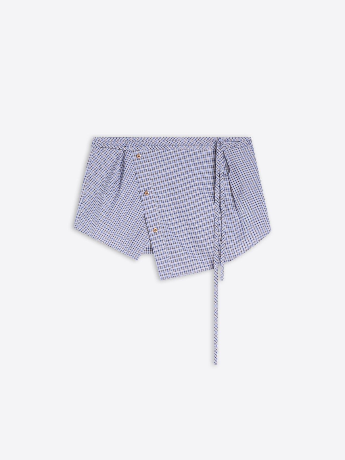 Checked cotton wrap belt