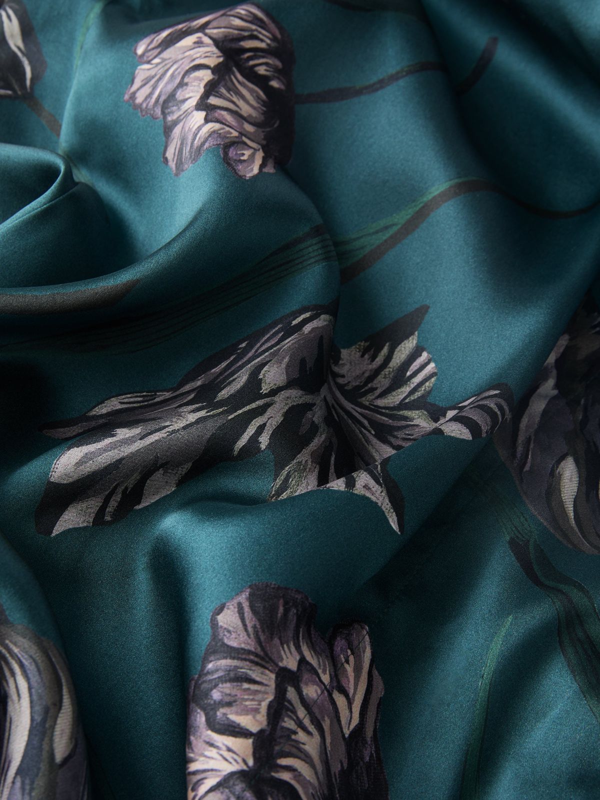Brindisi Silk Pyjamas Teal & Grey Tulip