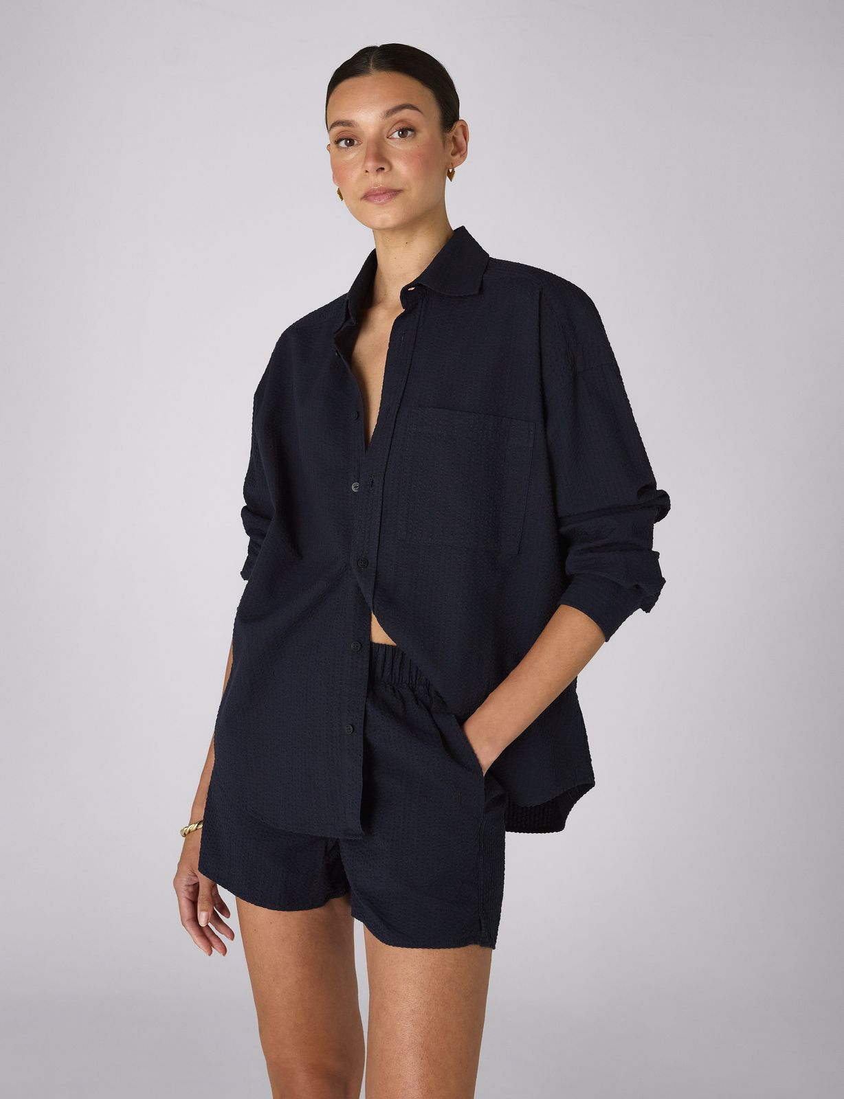 The Boxer: Seersucker, Navy