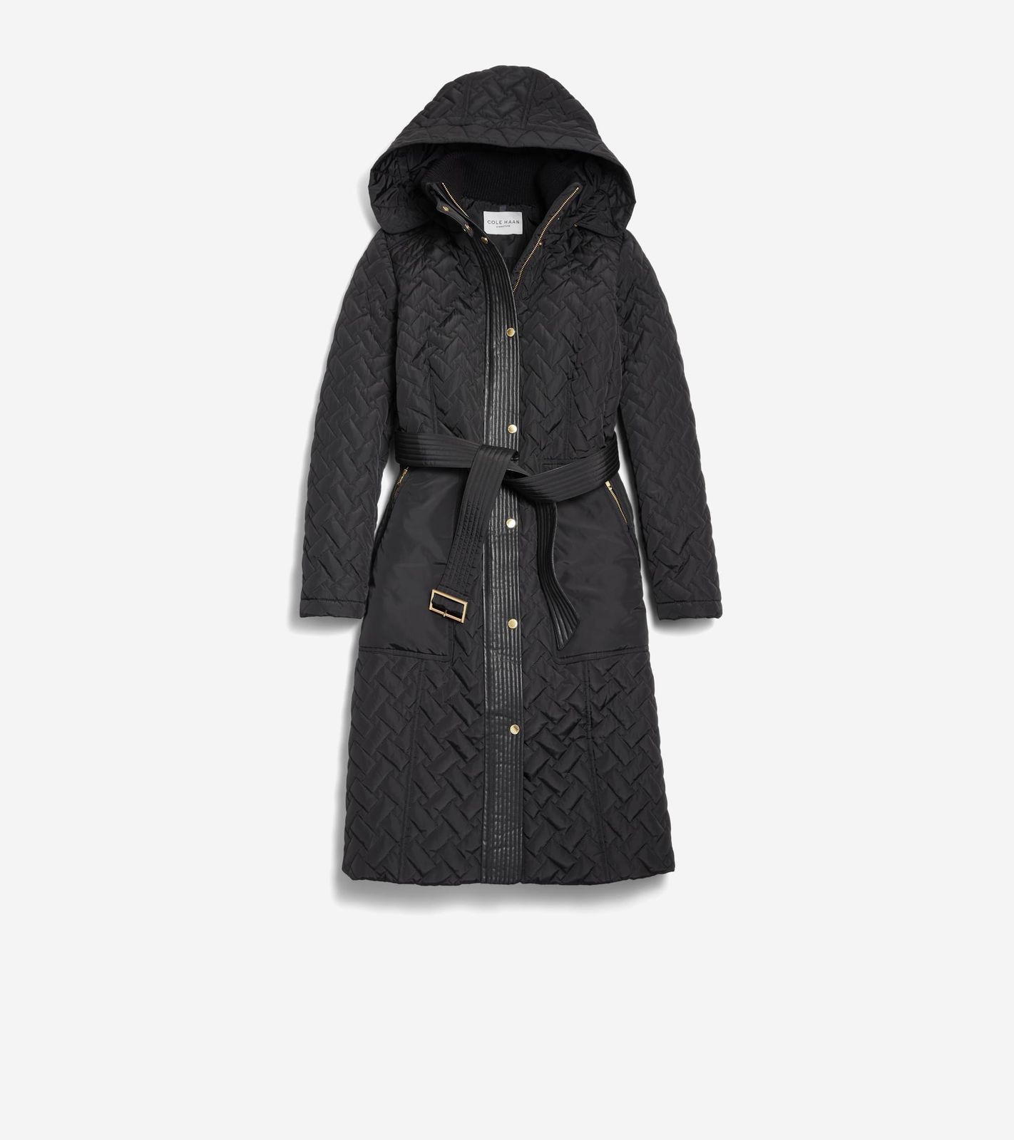 Women's Hooded Long Belted Coat