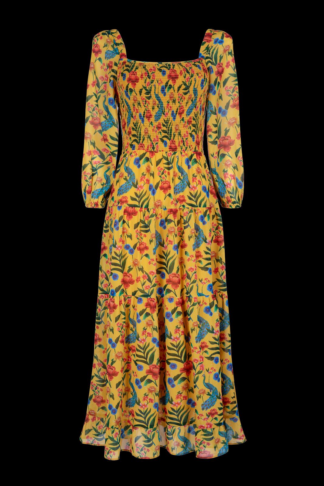 Lianna Shirred Maxi Dress