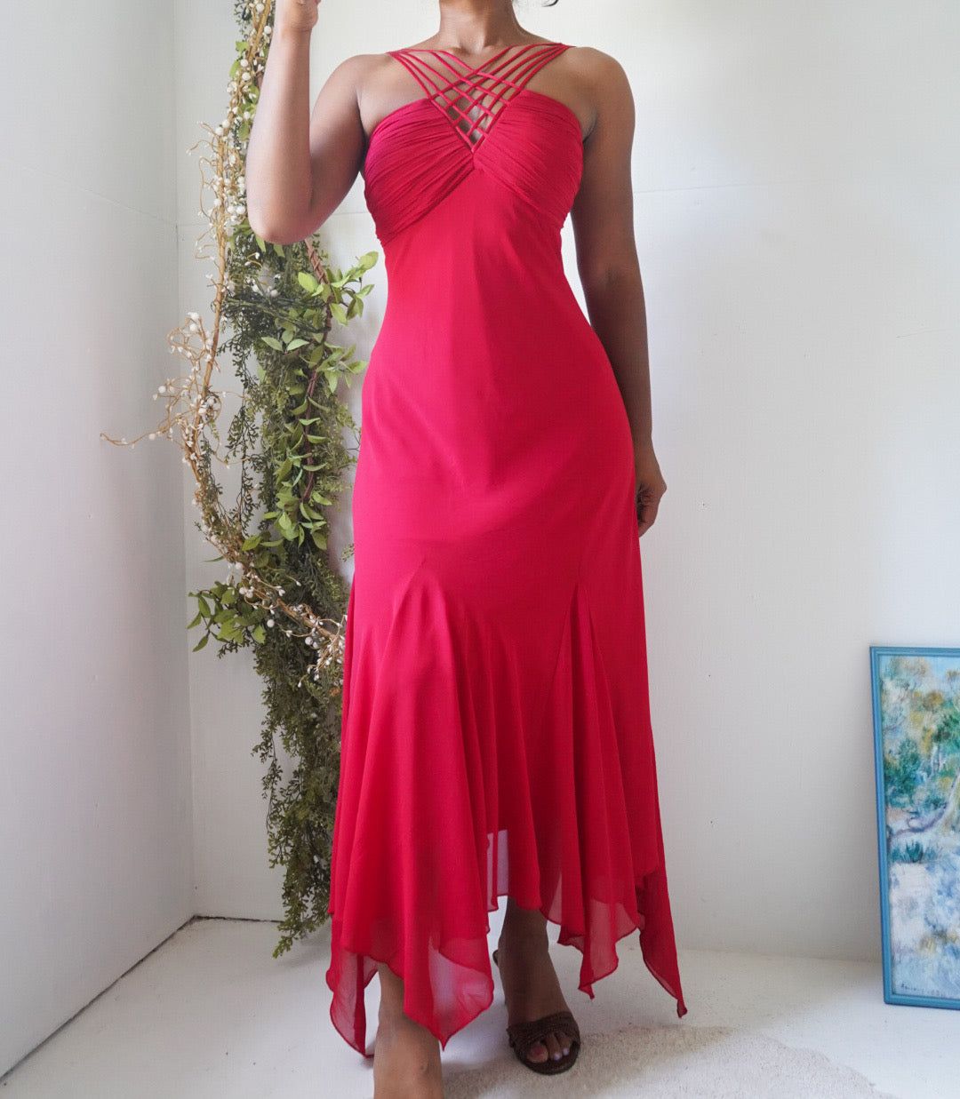 Vintage Y2K Red Fairy Hem Dress