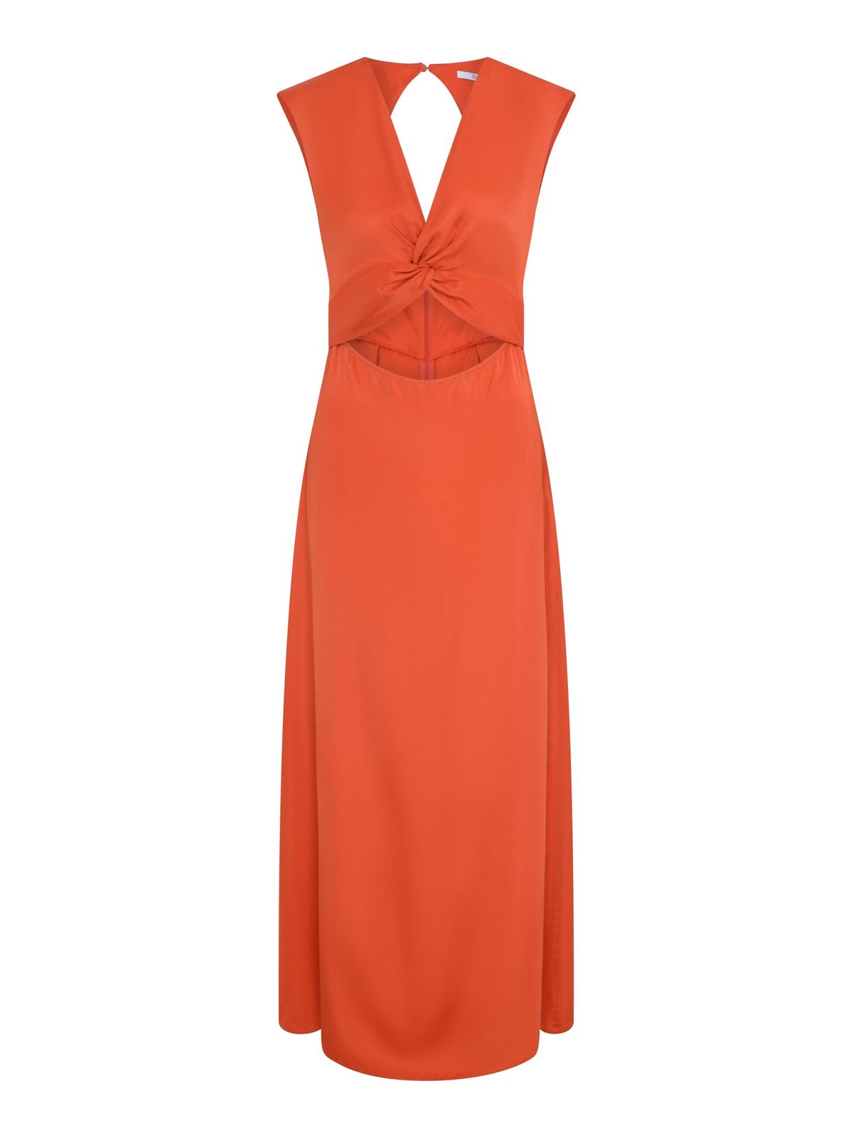 Marin Twist Front Dress In Burnt Orange