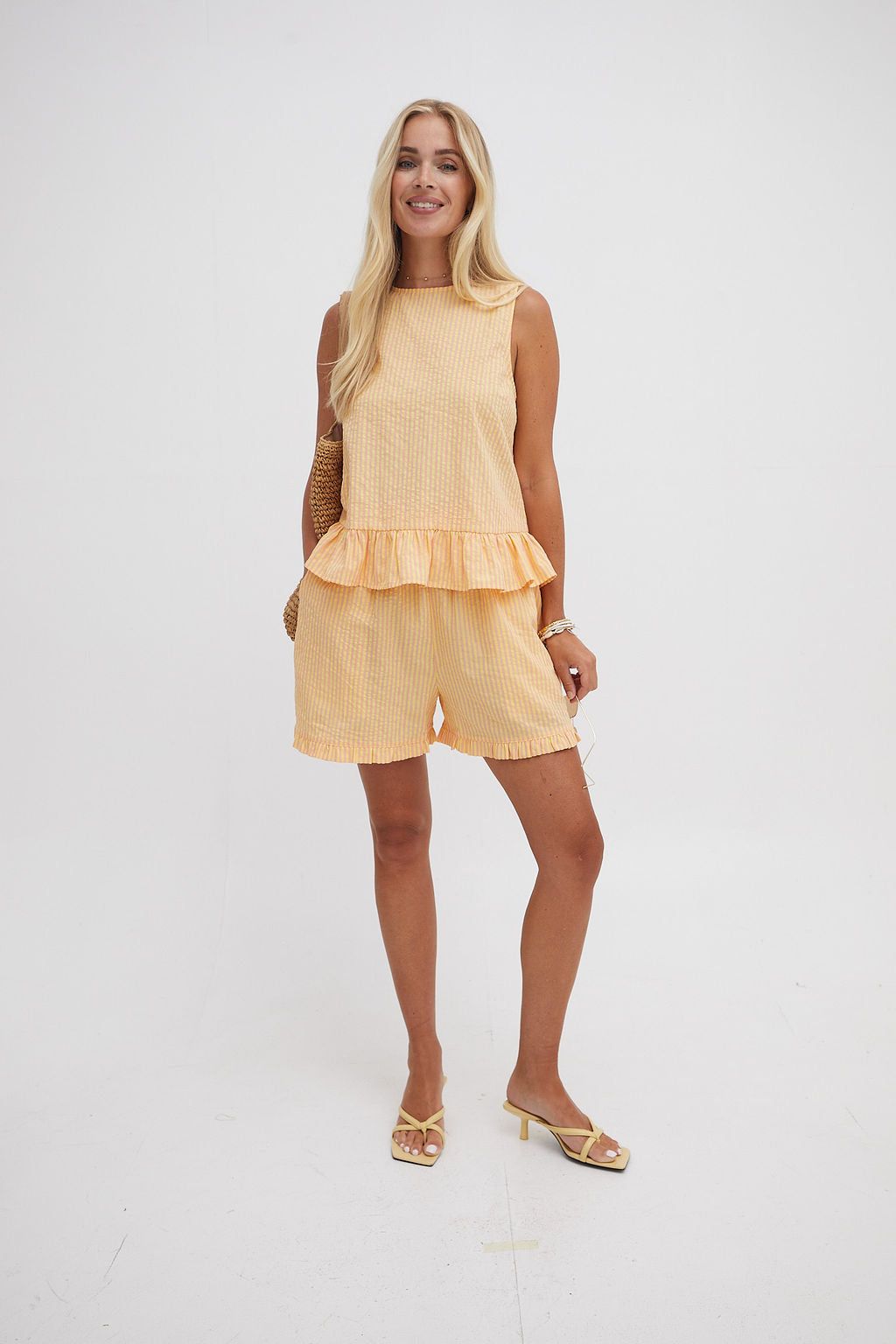 Laia Ruffle Stripe Shorts