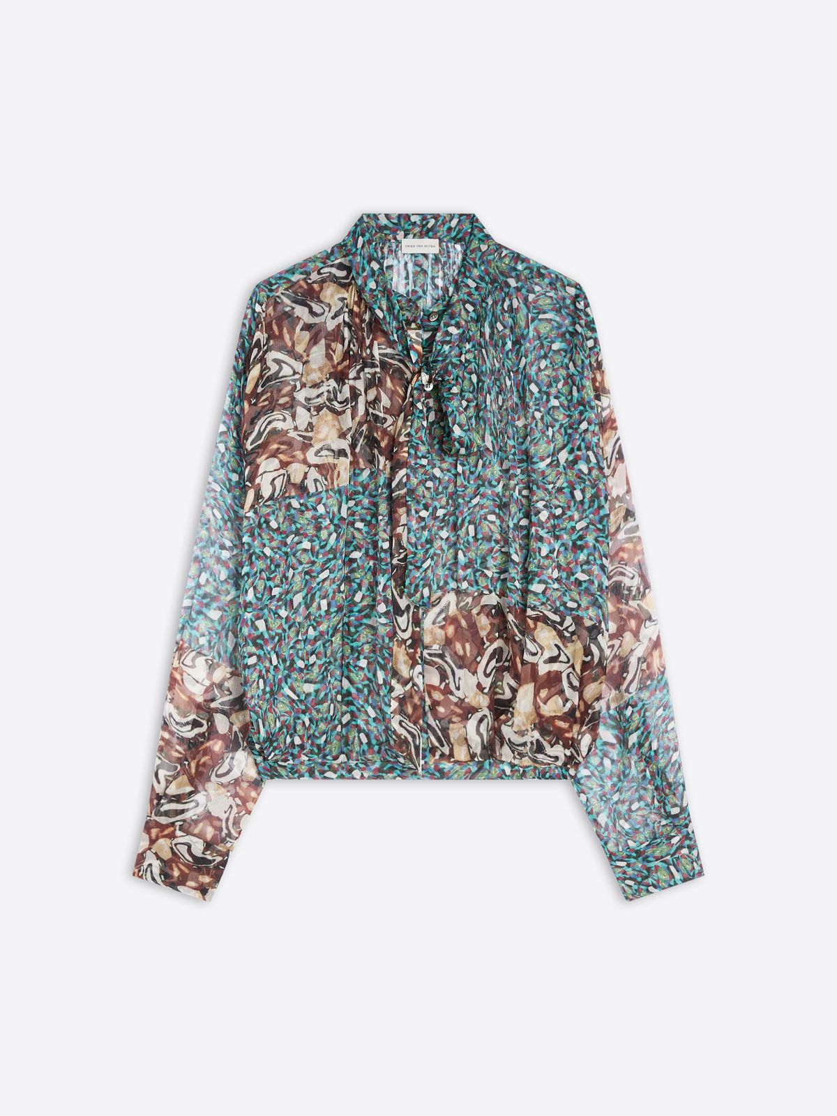 Drawstring silk blouse