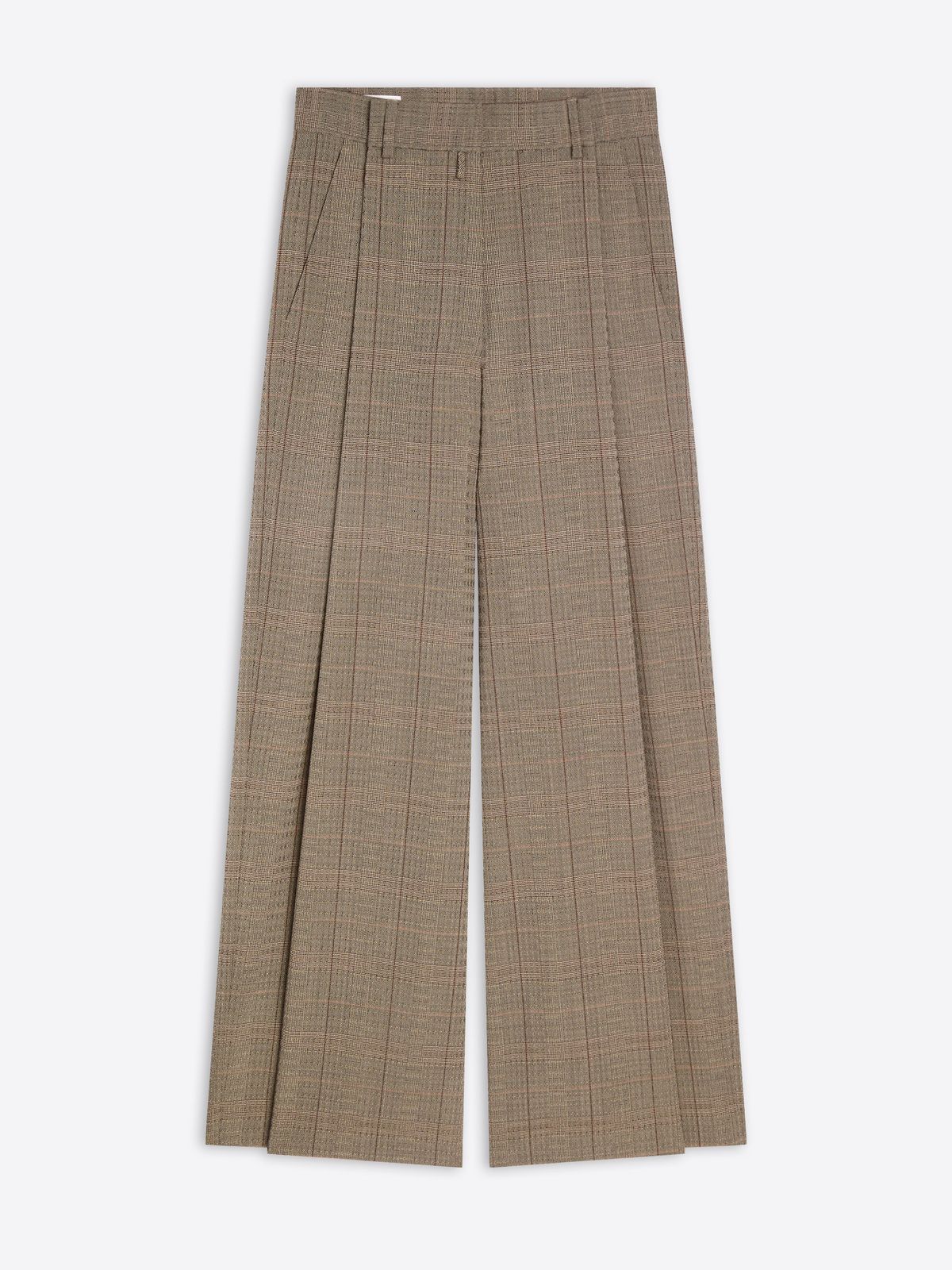 Wide pleated wool pants