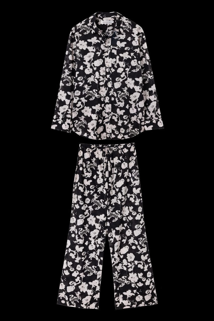 Long Lounge Set Bunny Black/cream