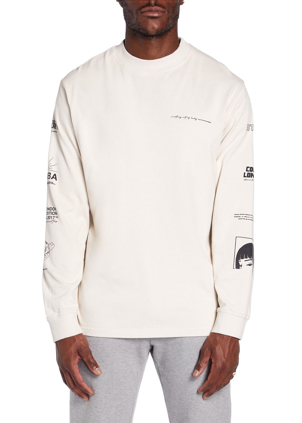 Ecru Long Sleeve Graphic T-shirt