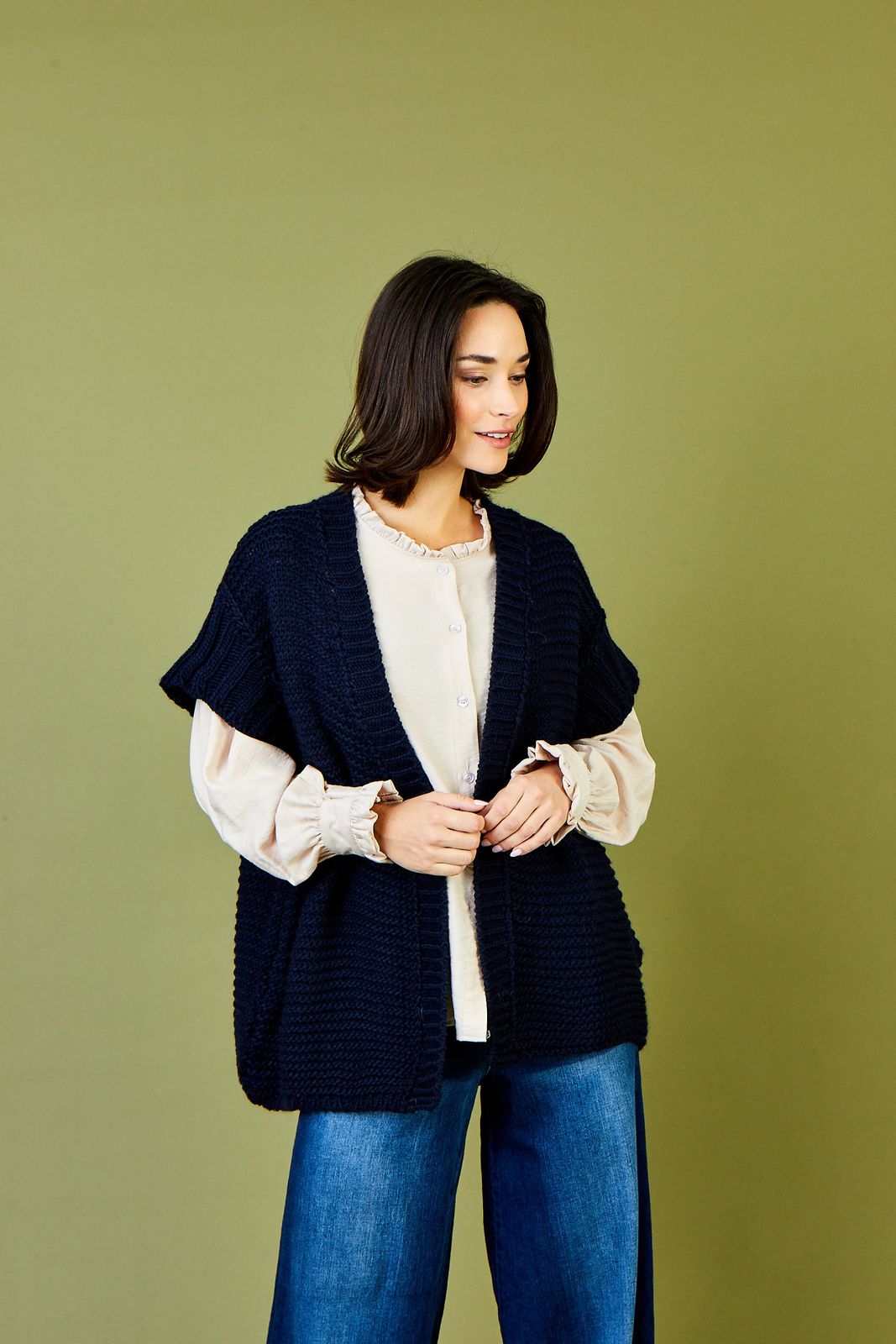 Fern Chunky Knit Short Gilet