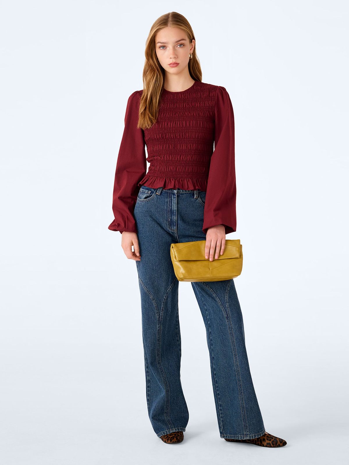 Kallope Blouse in Deep Wine