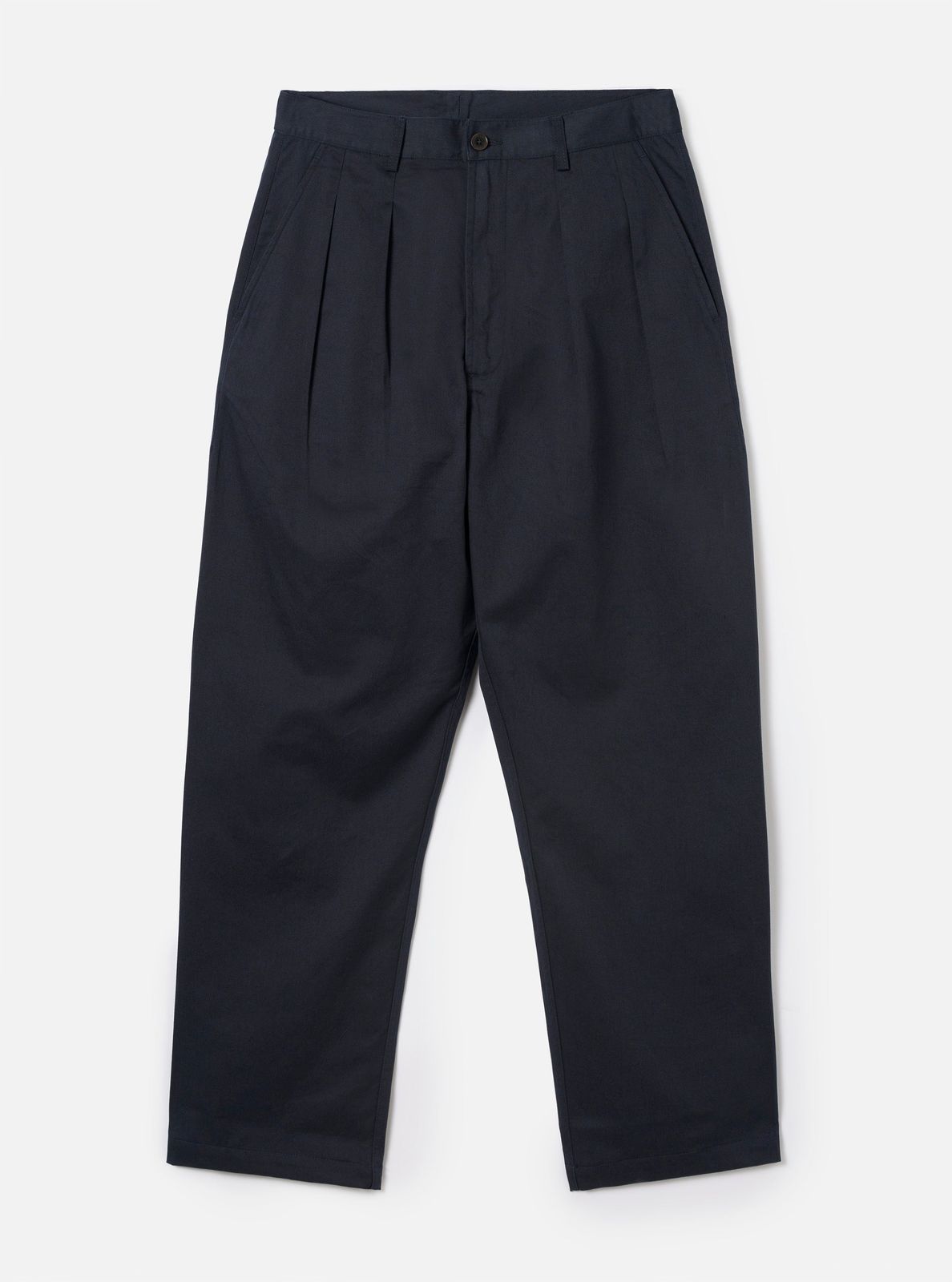 Navy Twill Double Pleat Pant