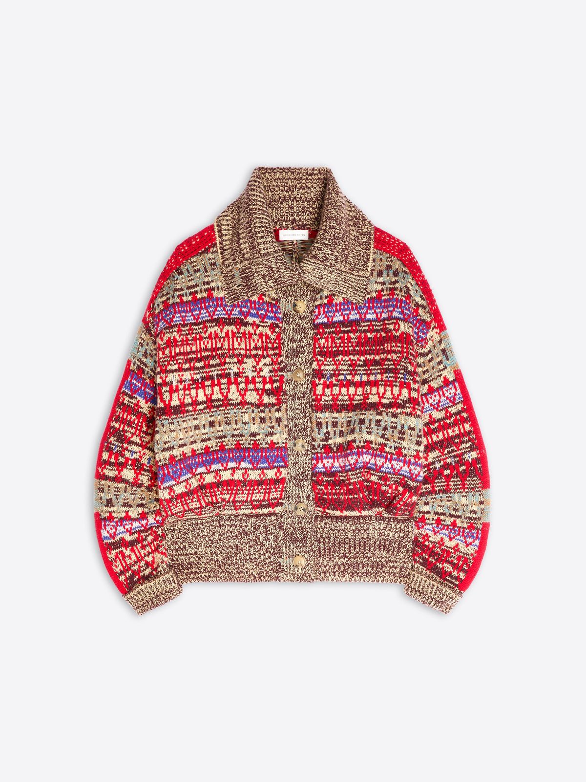 Jacquard wool cardigan