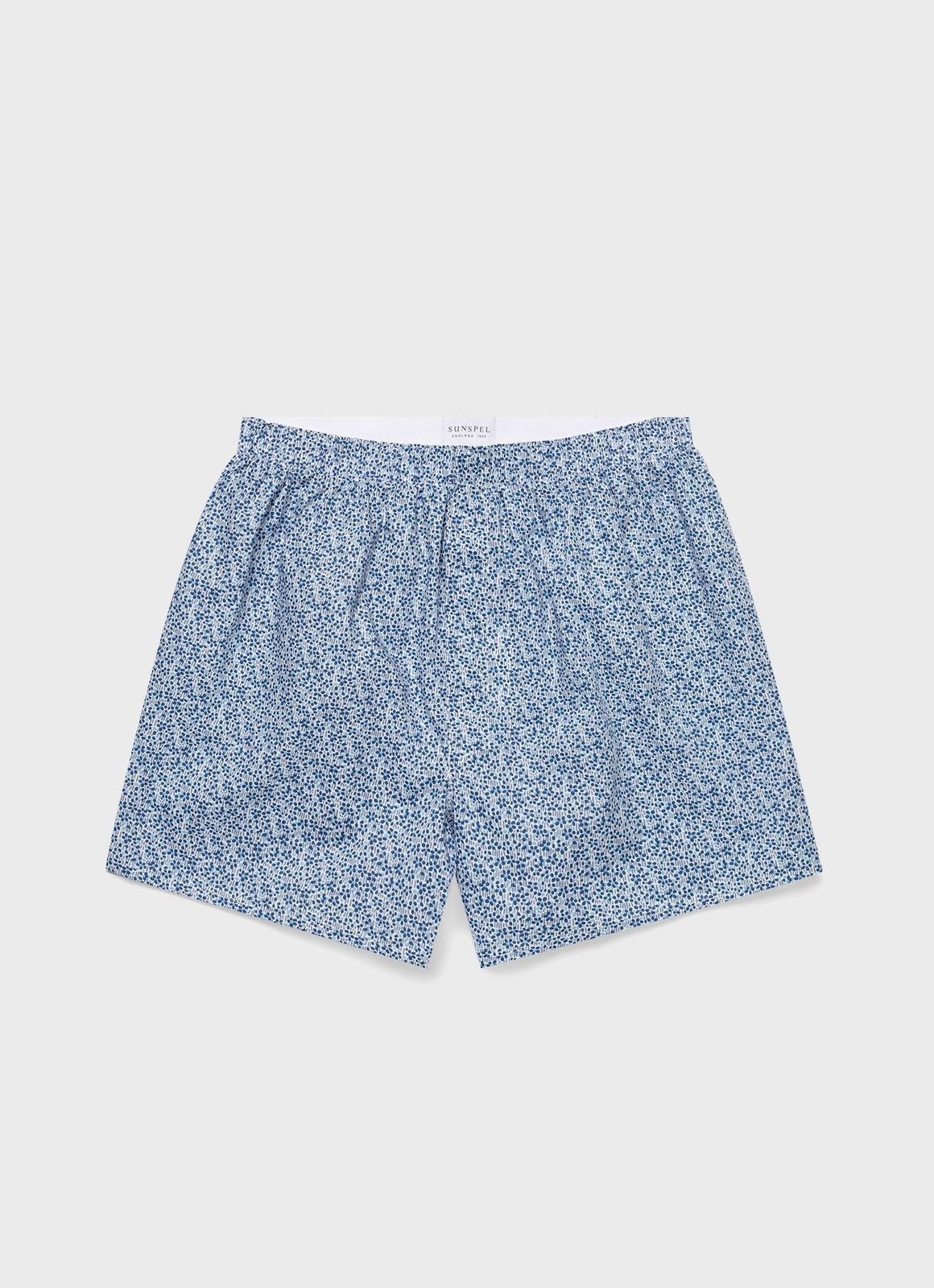 Men's Classic Boxer Short in Liberty Fabric in Ink Blue Meadow