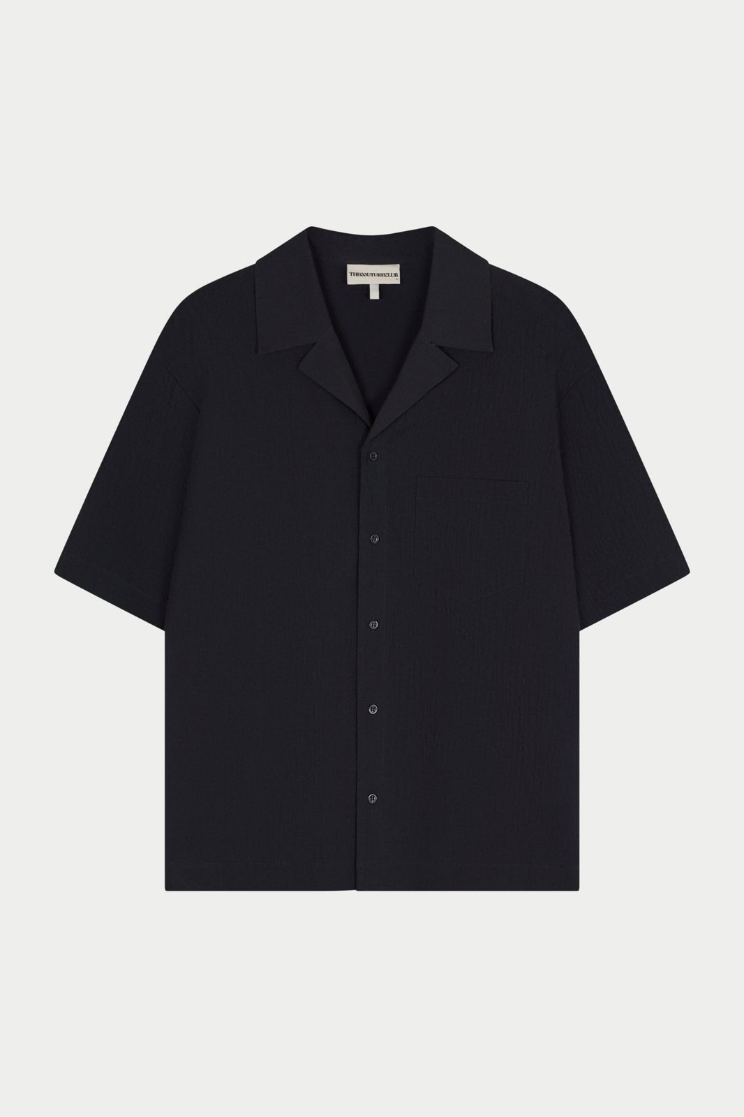 TEXTURED REVERE SHIRT - BLACK