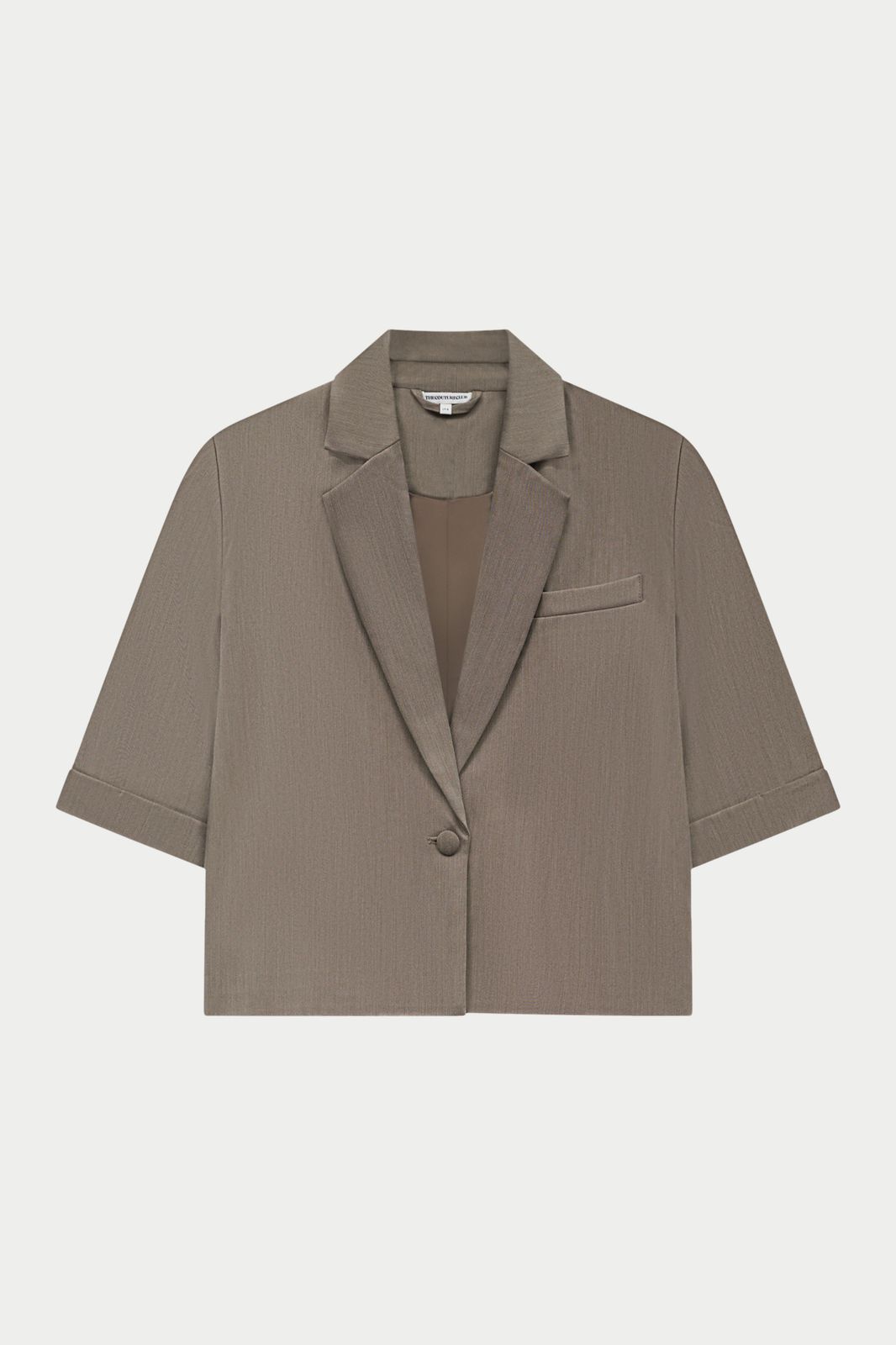 SHORT SLEEVE BLAZER - MUSHROOM