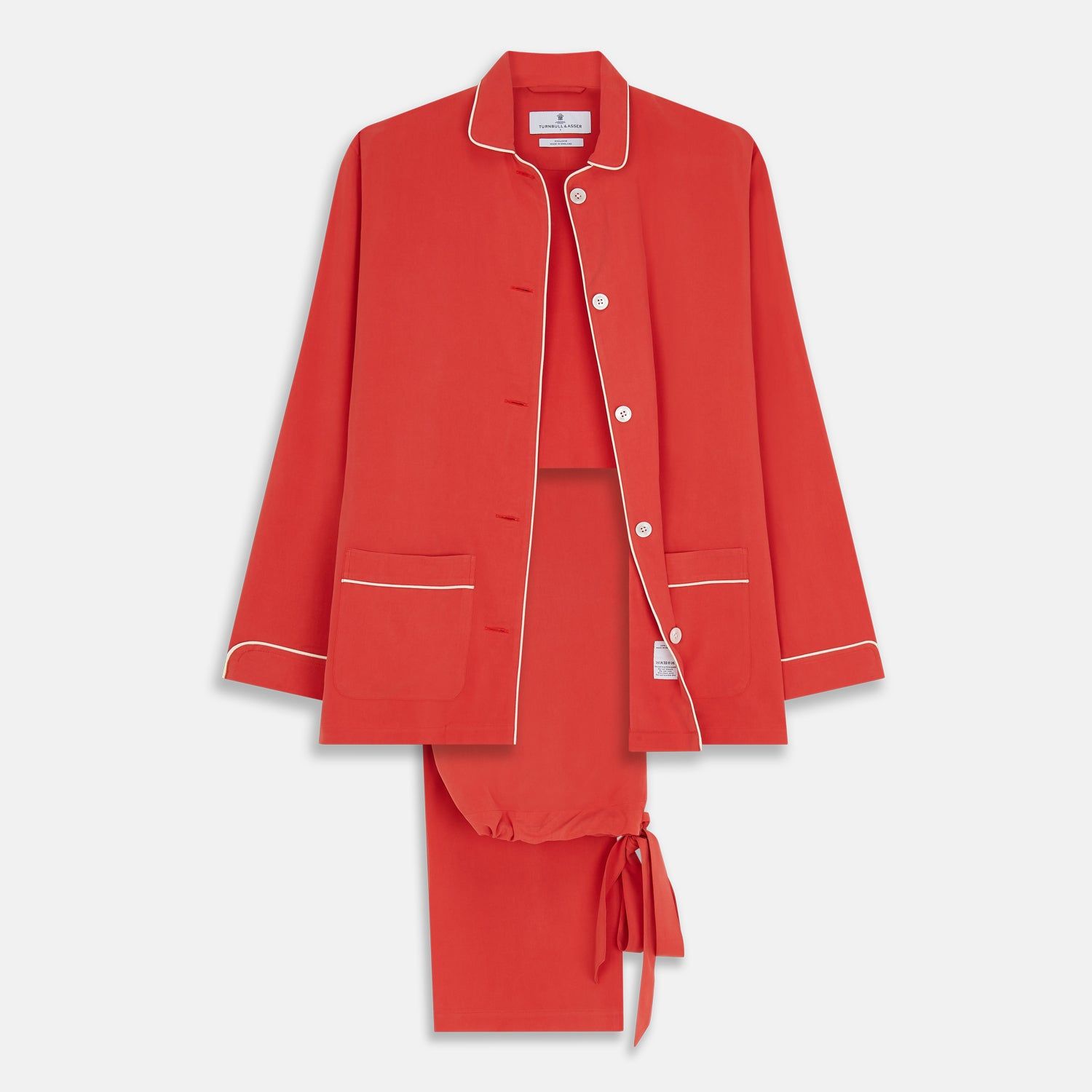 Women's Coral Pink Silk Thelma Pyjama Set