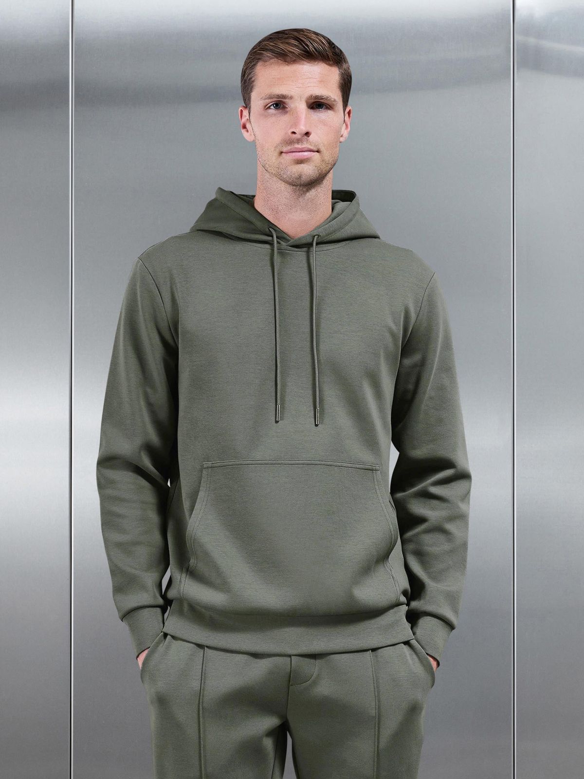 Interlock Jersey Hoodie in Sage