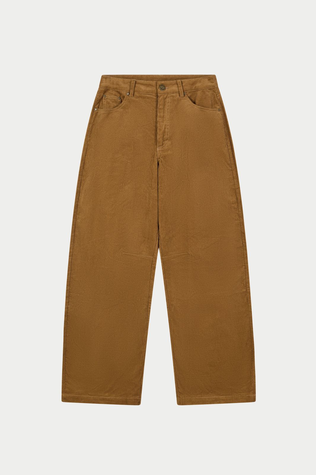 CORD BARREL LEG TROUSERS - TAN