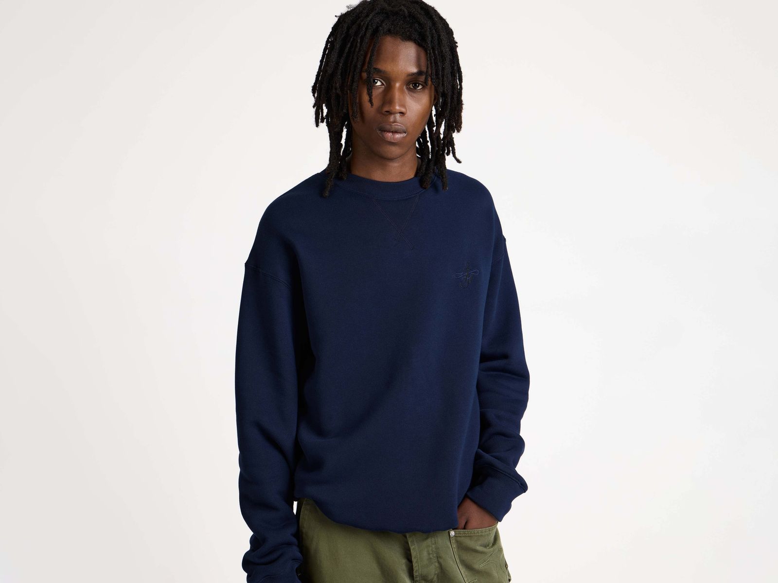 MENS RIBBON ANCHOR SWEATSHIRT IN NAVY