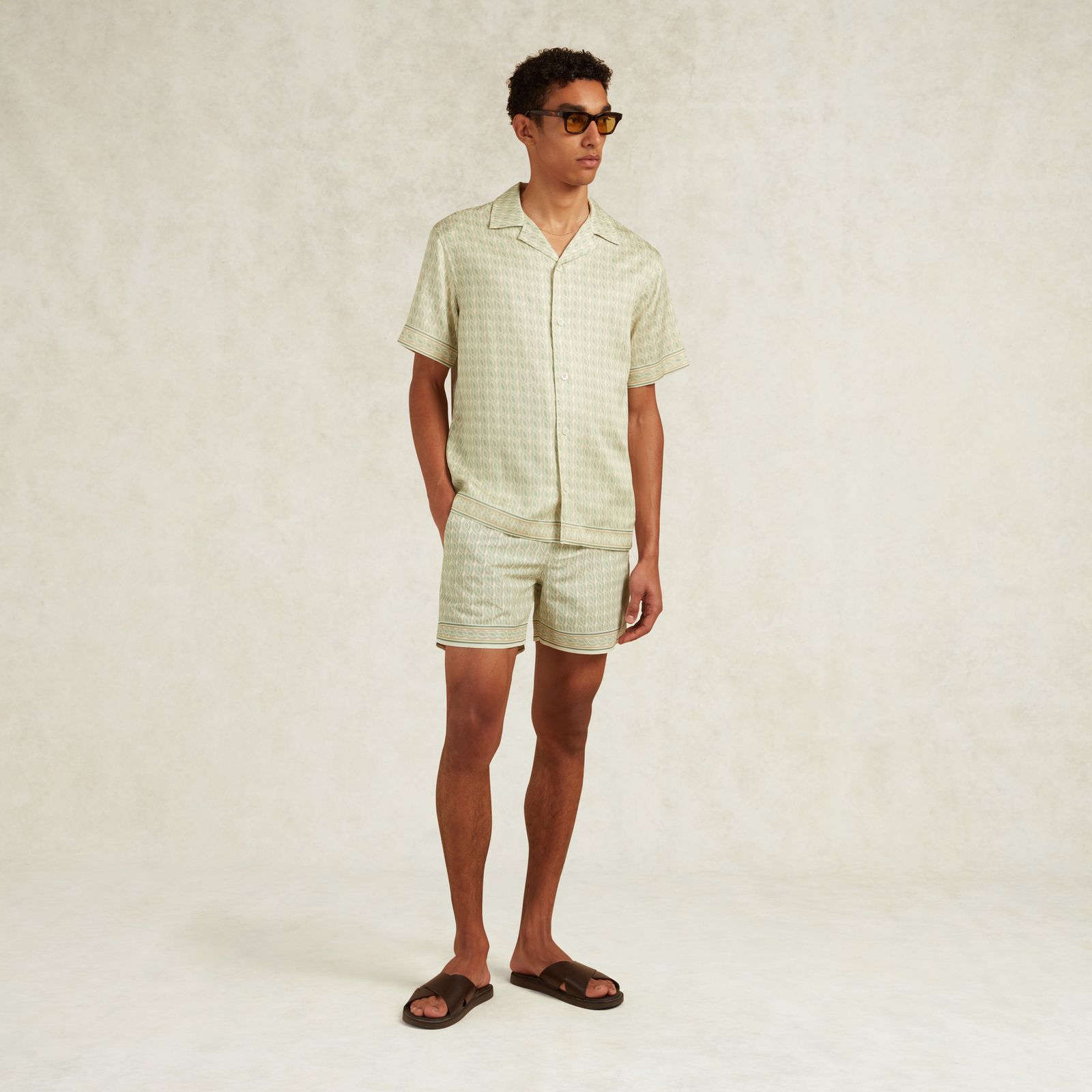 MONETO PRINTED TENCEL™ SHIRT - SAGE