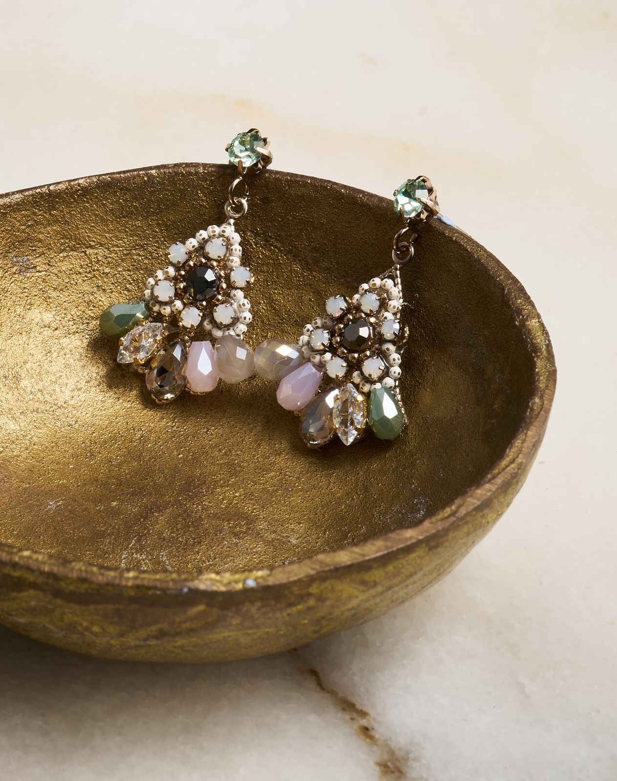 Crystal Flower Pendant Earrings