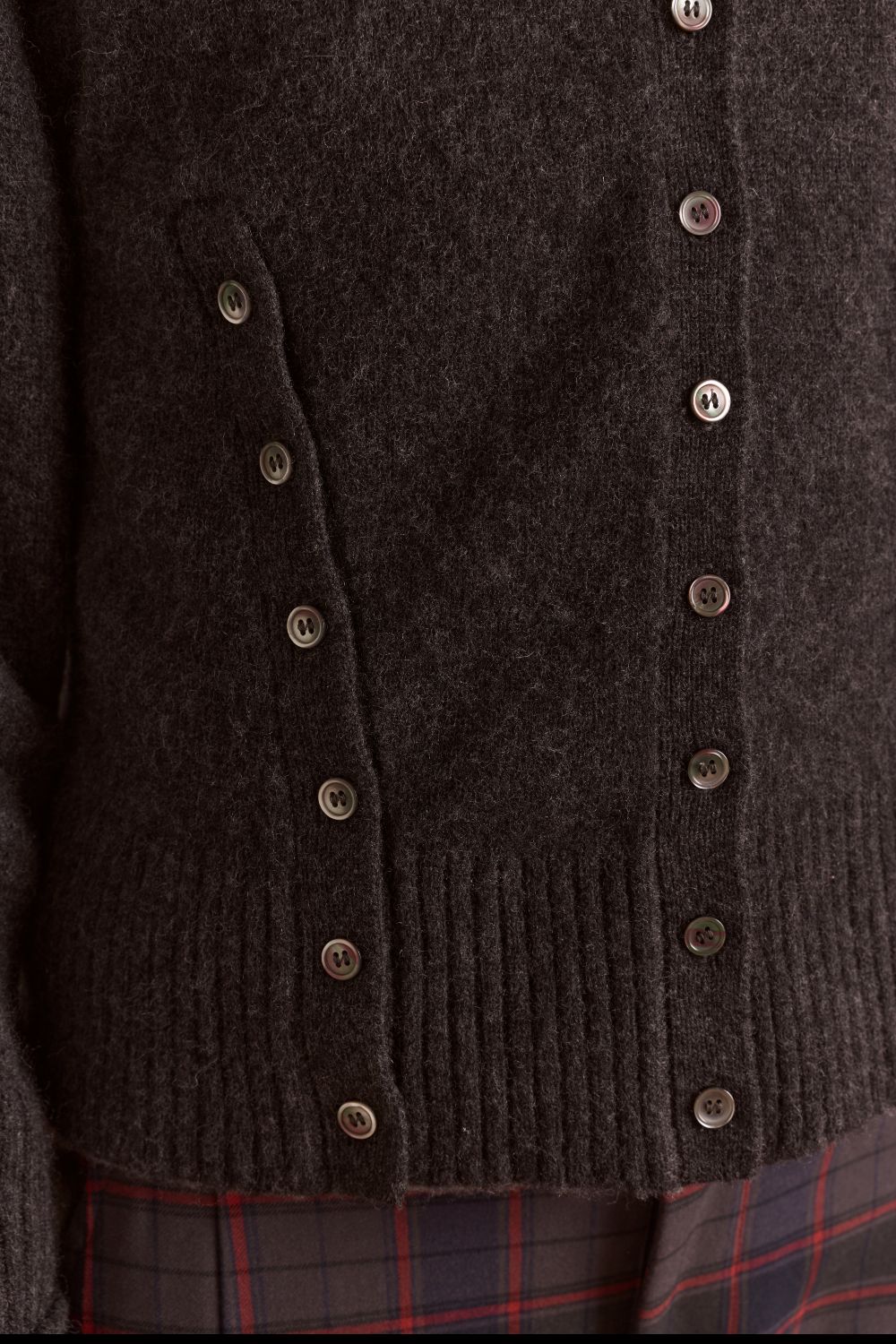 Franny Merino Wool Cardigan Set - Charcoal / Grey
