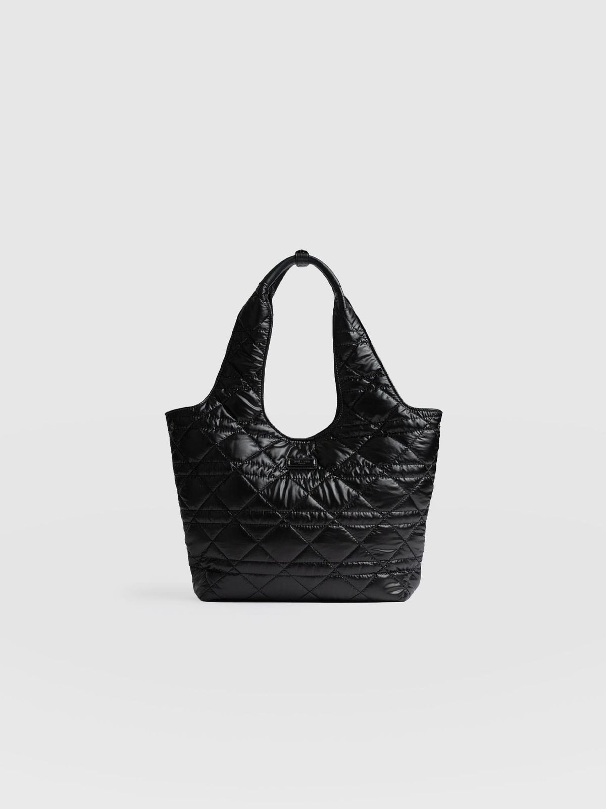 Stella Shoulder Tote Bag - Gloss Black