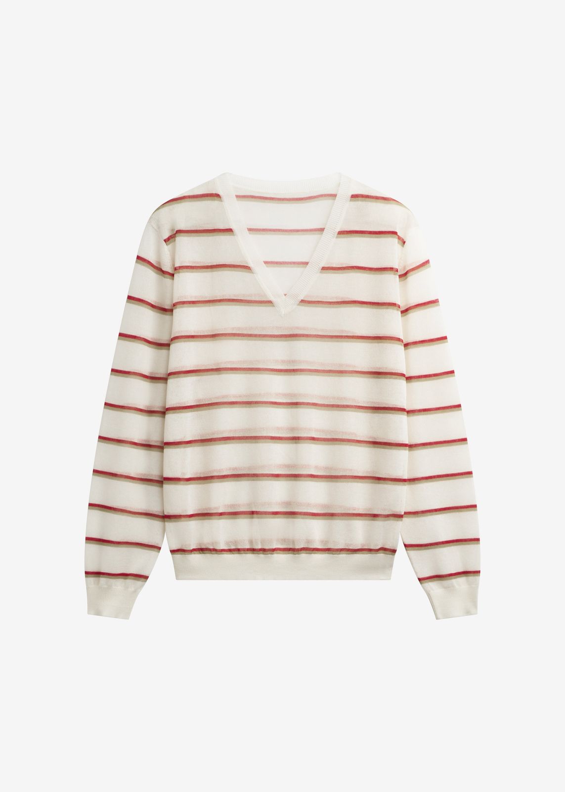 Ayen Sheer Knit Top - Ivory Multi Stripe