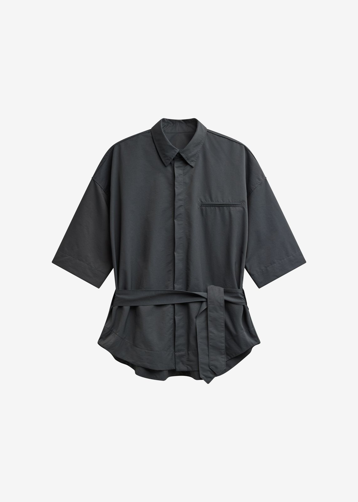 Odesa Belted Shirt - Charcoal