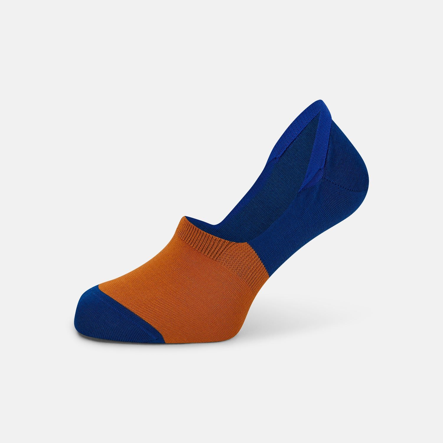 Royal Blue & Orange No-Show Socks