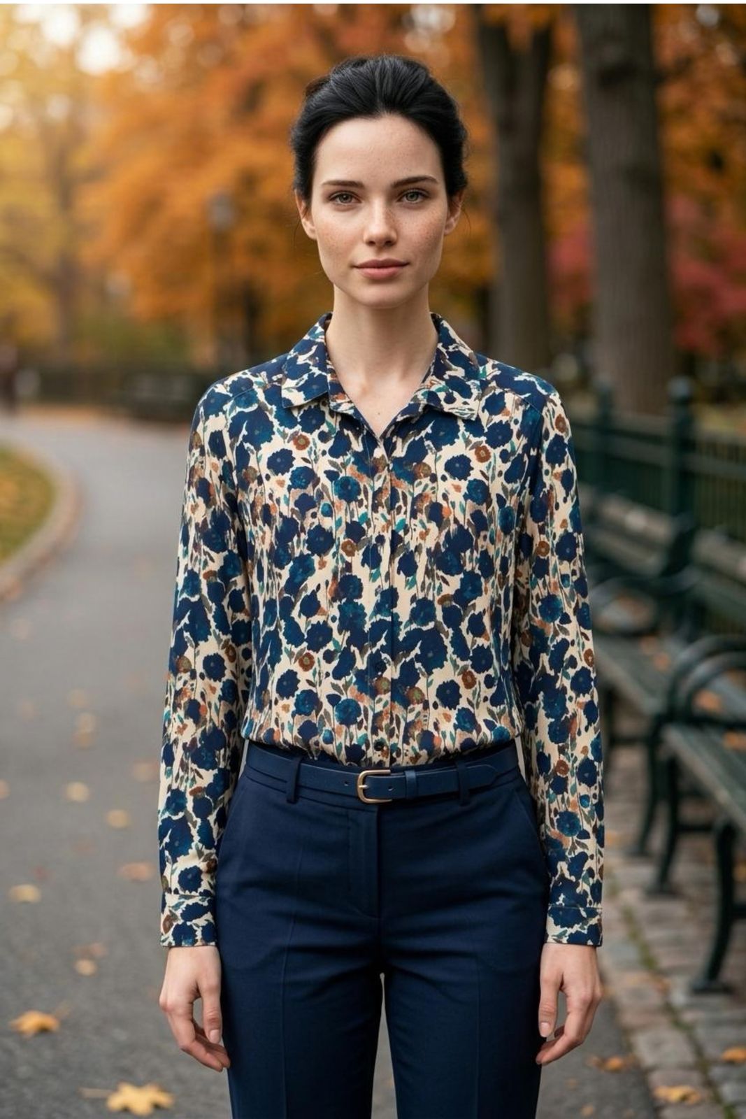 Willow Shirt In Navy Woodland Floral