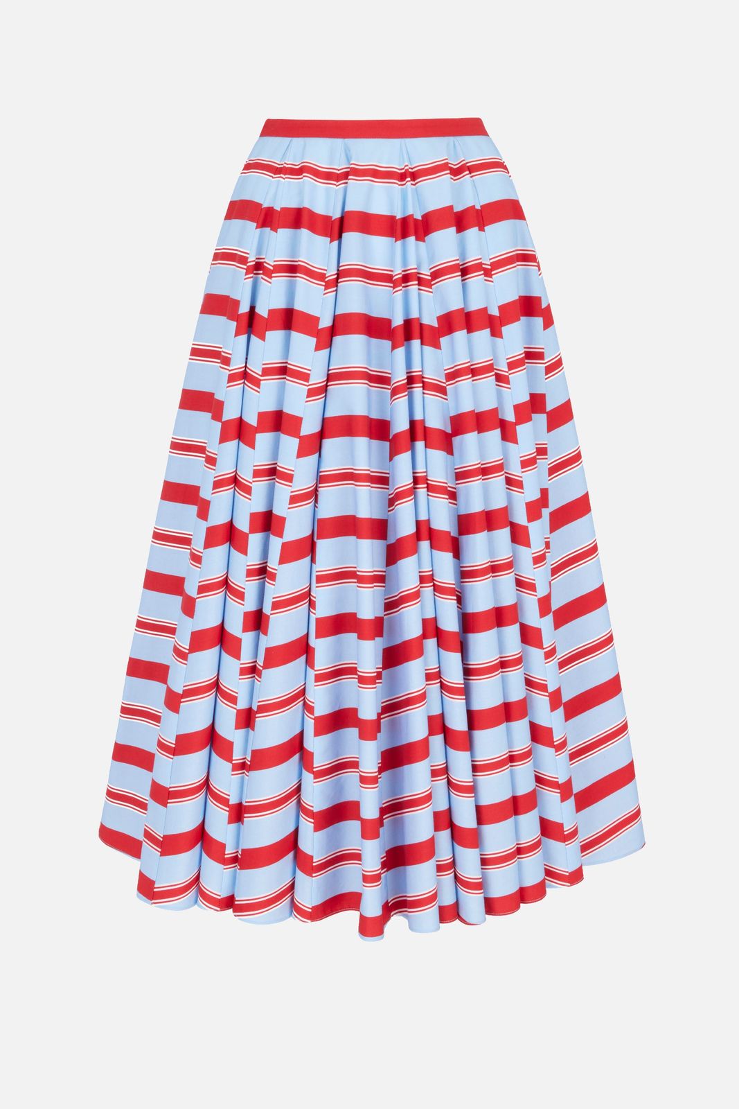 Rhea Skirt in Blue & Red Striped Cotton Popclan