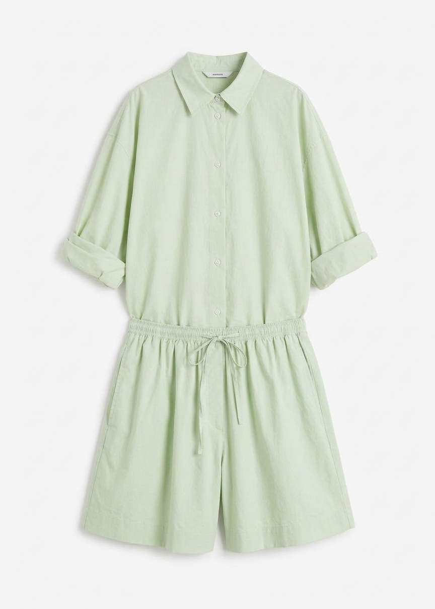 Brisay Cotton Shorts - Mint
