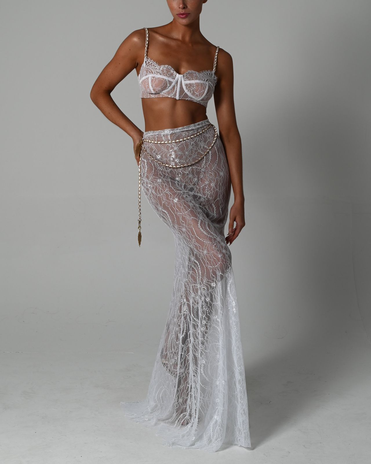 Francesca Maxi Skirt Set in Ivory