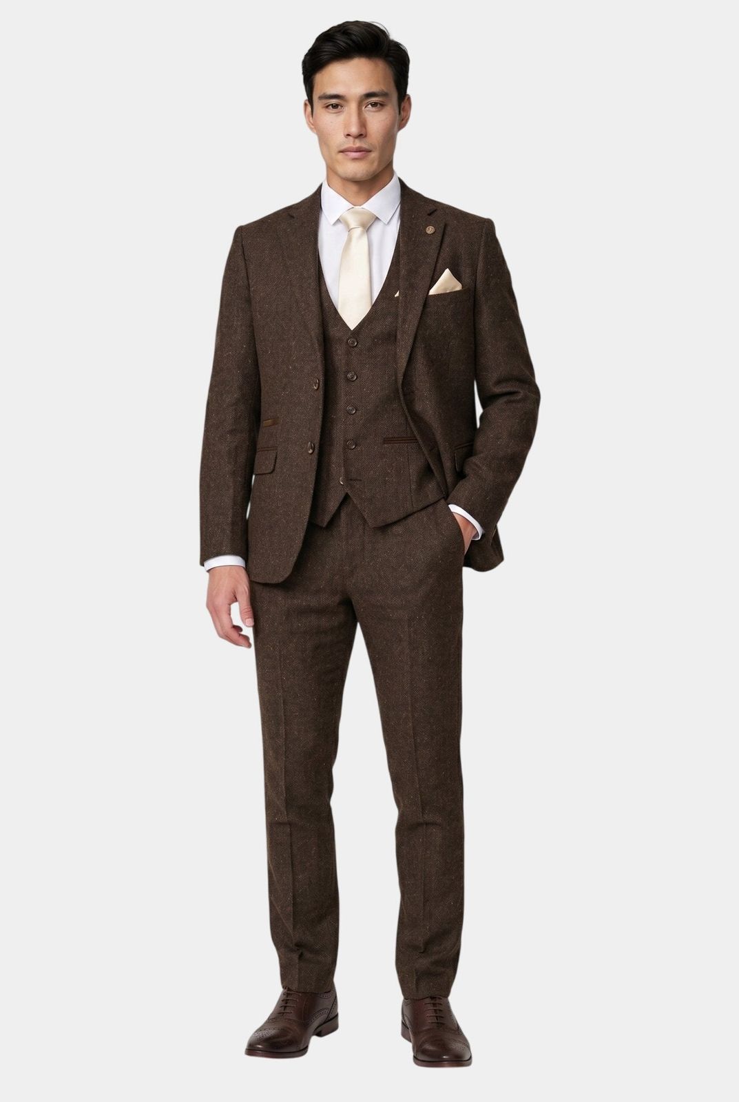 Dean - Brown Tweed Three Piece Suit