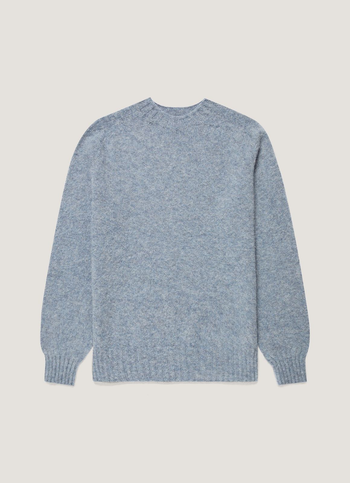 Men's Shetland Crew Neck Jumper in Powder Blue