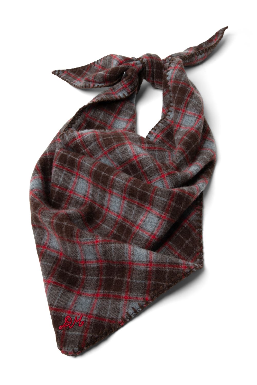 Wool Triangle Scarf - Rust Check
