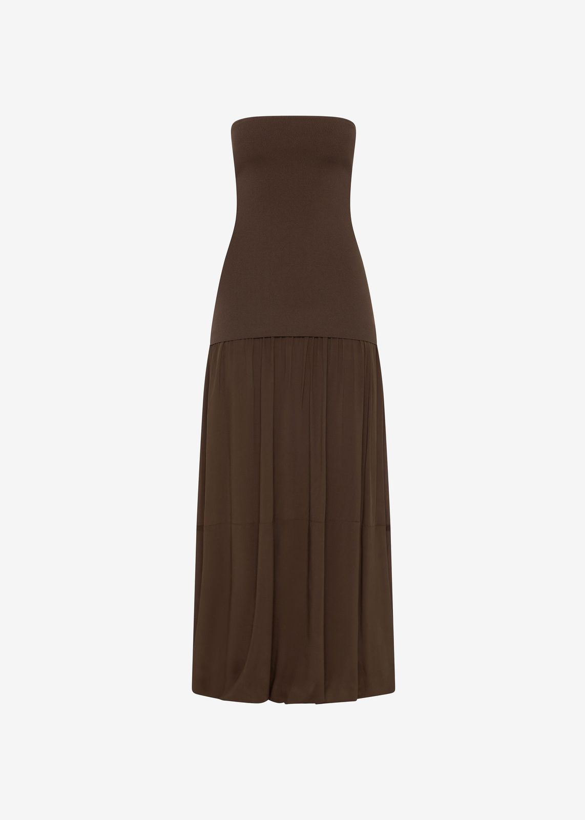 St. Agni Strapless Balloon Hem Dress - Cedar