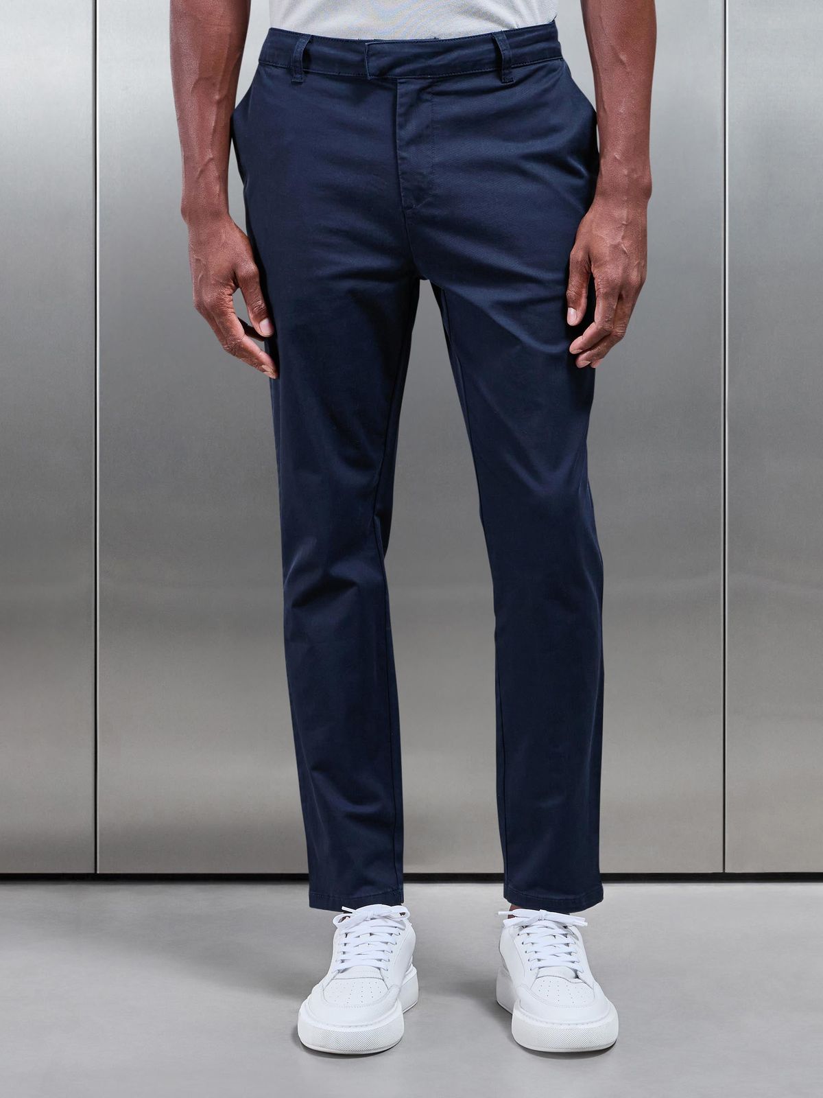 Slim Fit Tailored Chino Trouser in Navy