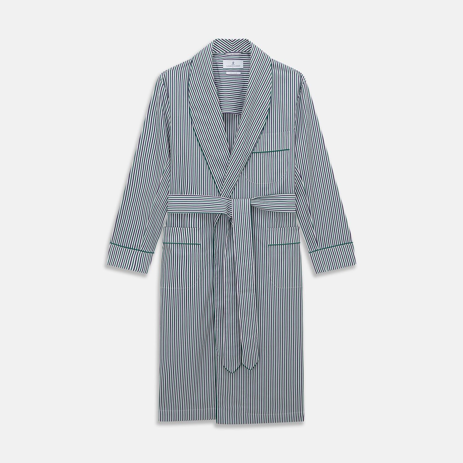 Green and Blue Stripe Cotton Arnold Gown