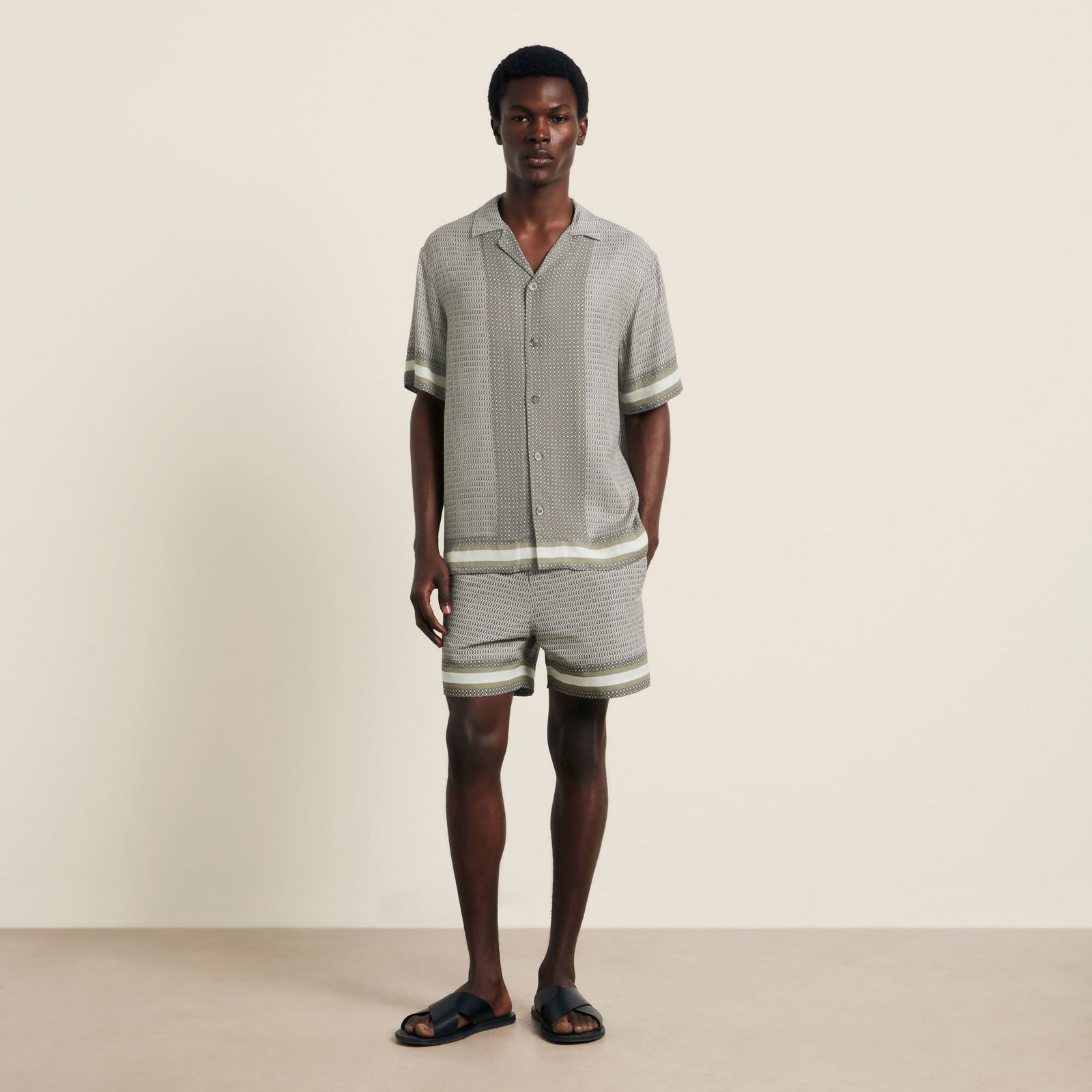 Berkeley Print Swimshort - Dark Olive